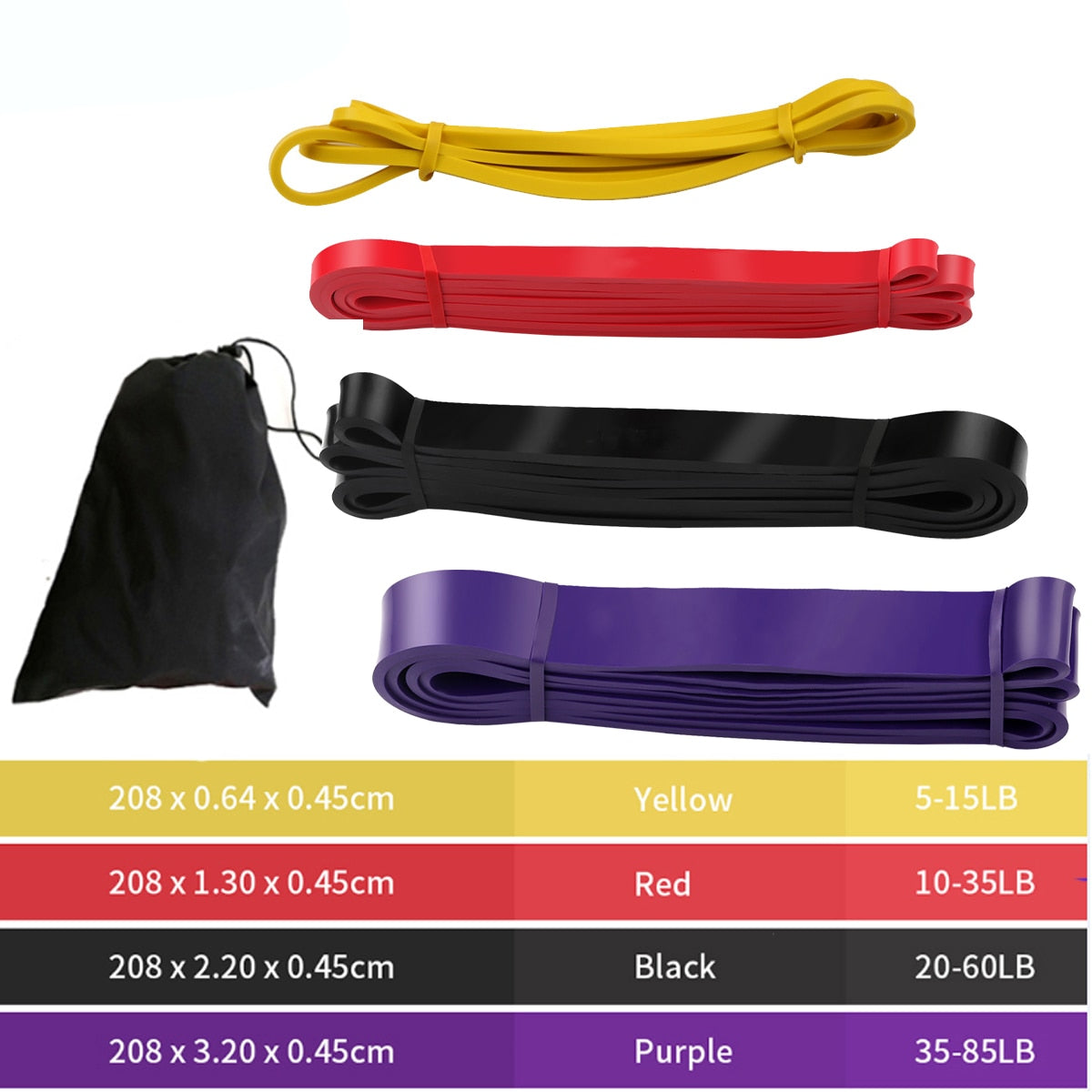 41 Resistance Bands 208cm Fitness Rubber Pull-Up Crossfit Power Expander - inneroasisco