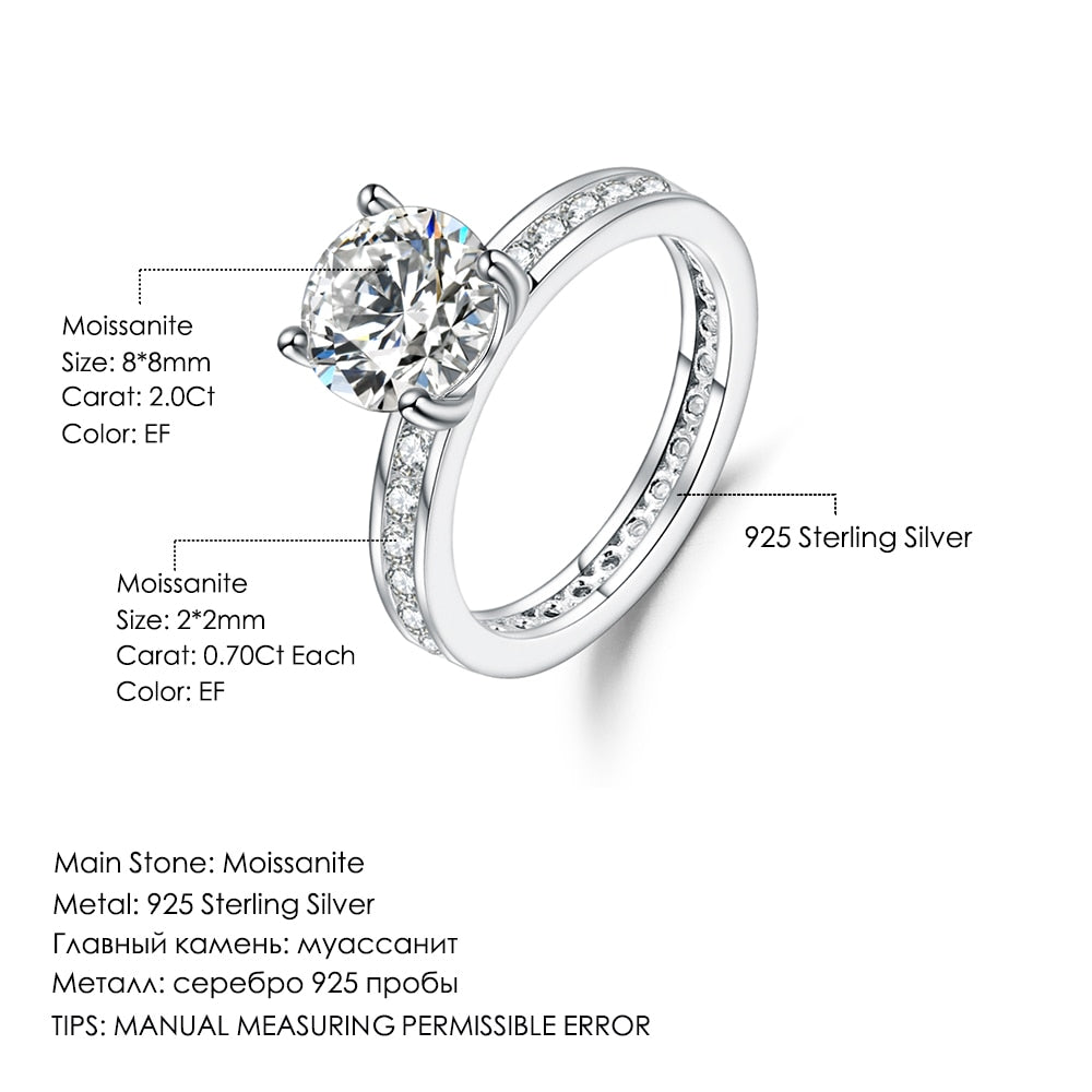 .925 Sterling Silver Starlight Moissanite Engagement Rings - inneroasisco
