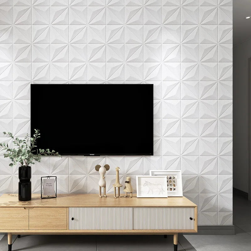 4/12pcs 35x35cm 3D Self-Adhesive Ceiling Decoration Stickers Soundproof Wallpaper