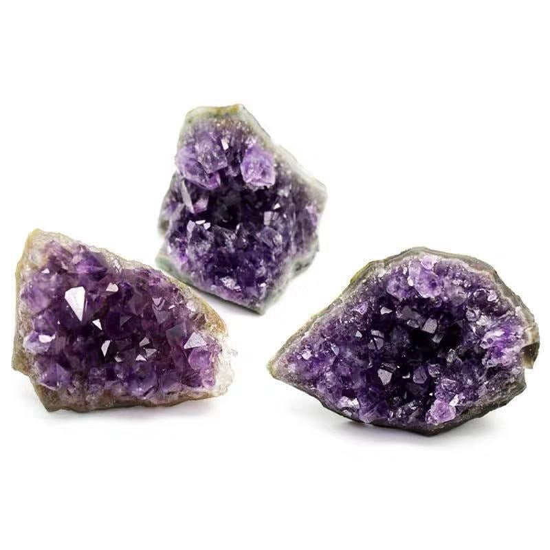 Natural Raw Purple Brazilian Amethyst Quartz Crystal Cluster Druzy Geode Healing Stones Specimen Home Decoration Crafts Ornament - inneroasisco