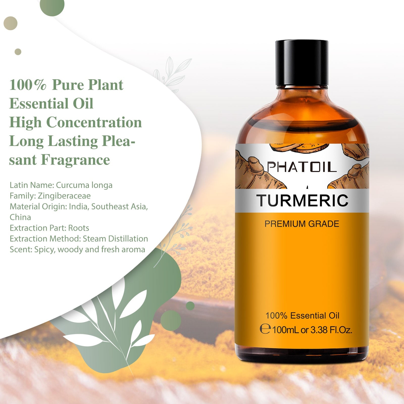 100ML Pure Essential Oils Helichrysum Neroli Australian Tea Tree Lemon Eucalyptus Turmeric Oregano Spearmint Oil - inneroasisco