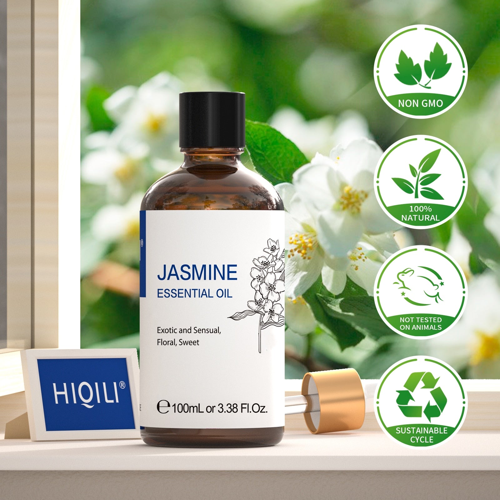 100ML Jasmine Essential Oils,100% Pure Nature for Aromatherapy | Used for Diffuser, Humidifier, Massage | Fragrance DIY - inneroasisco