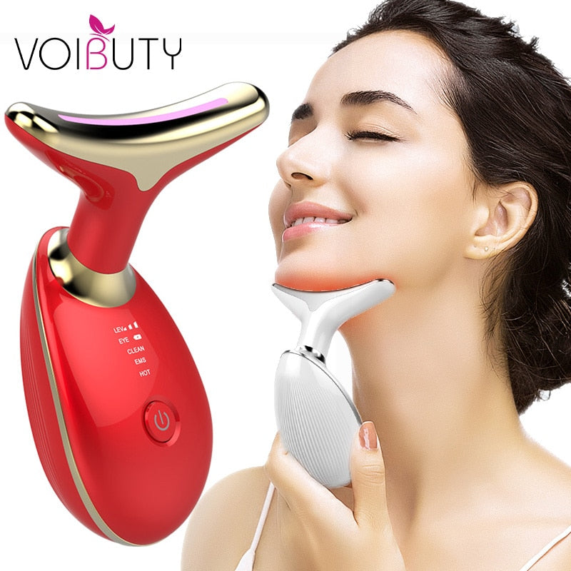 EMS Thermal Neck Lift and Tighten Massager Electric Microcurrent Face Beauty Device - inneroasisco