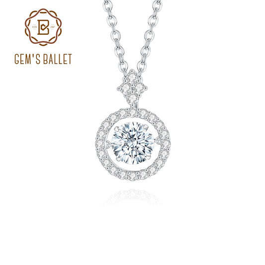 .925 Sterling Silver Moissanite Diamond Pendant Necklace with Twinkle Setting Moissanite Stone - inneroasisco