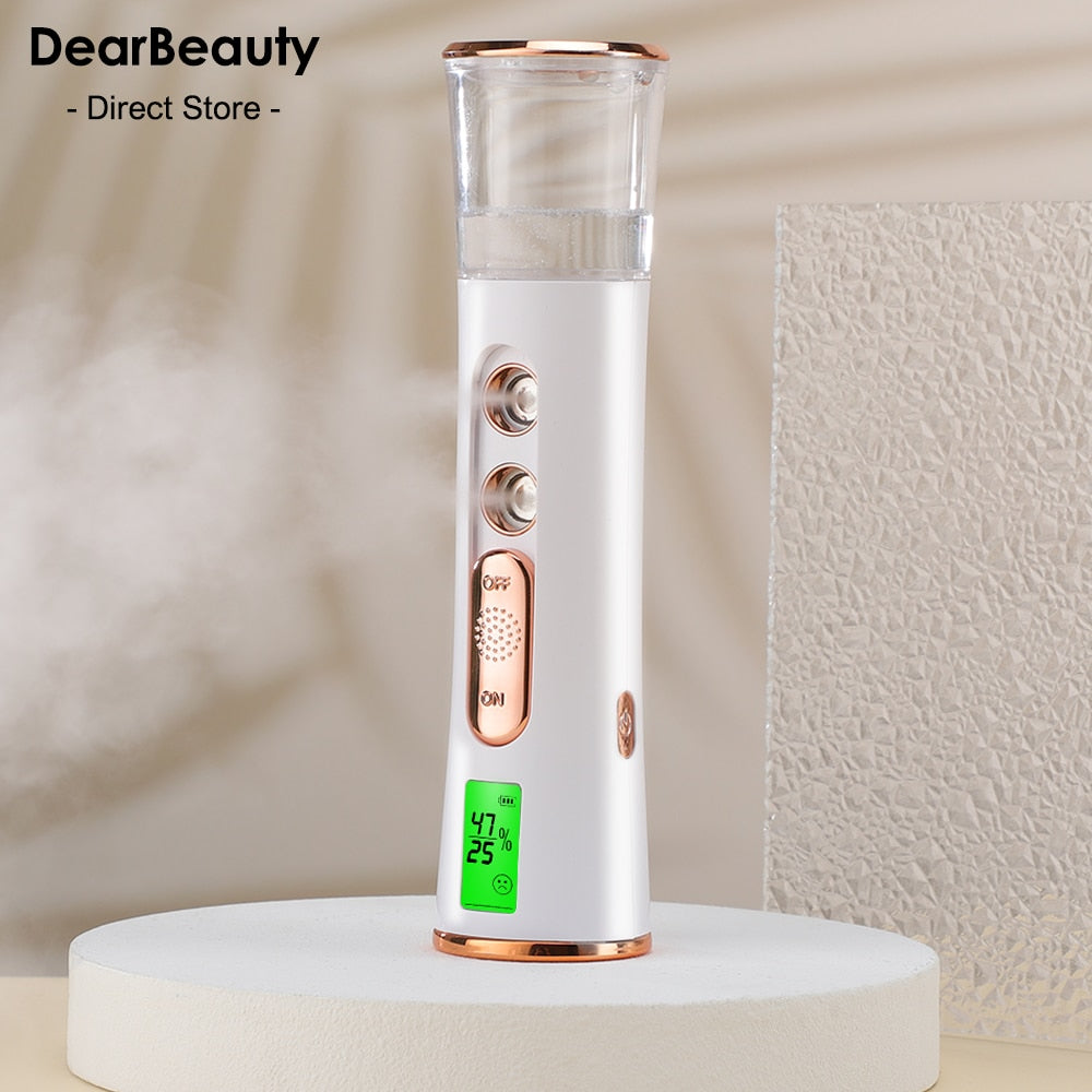 Mist Sprayer Handheld Mini Hydrating LED Display Portable Facial Steamer - inneroasisco