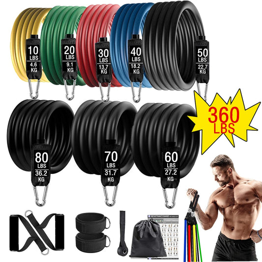 360lbs Fitness Resistance Bands Workout Equipment for Home Gym Weight - inneroasisco